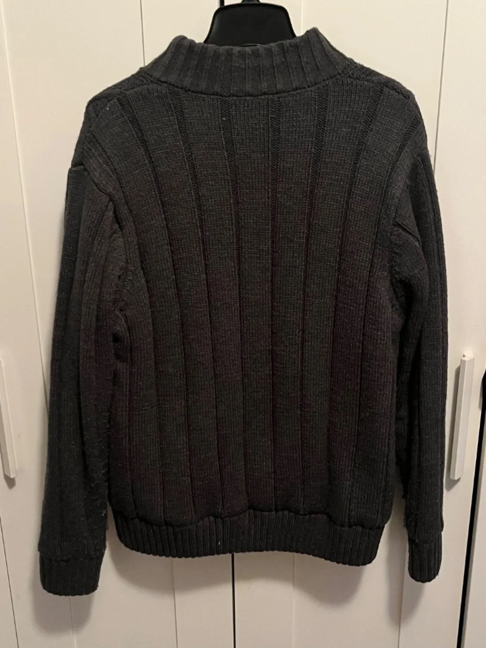 zip up gray sweater, large